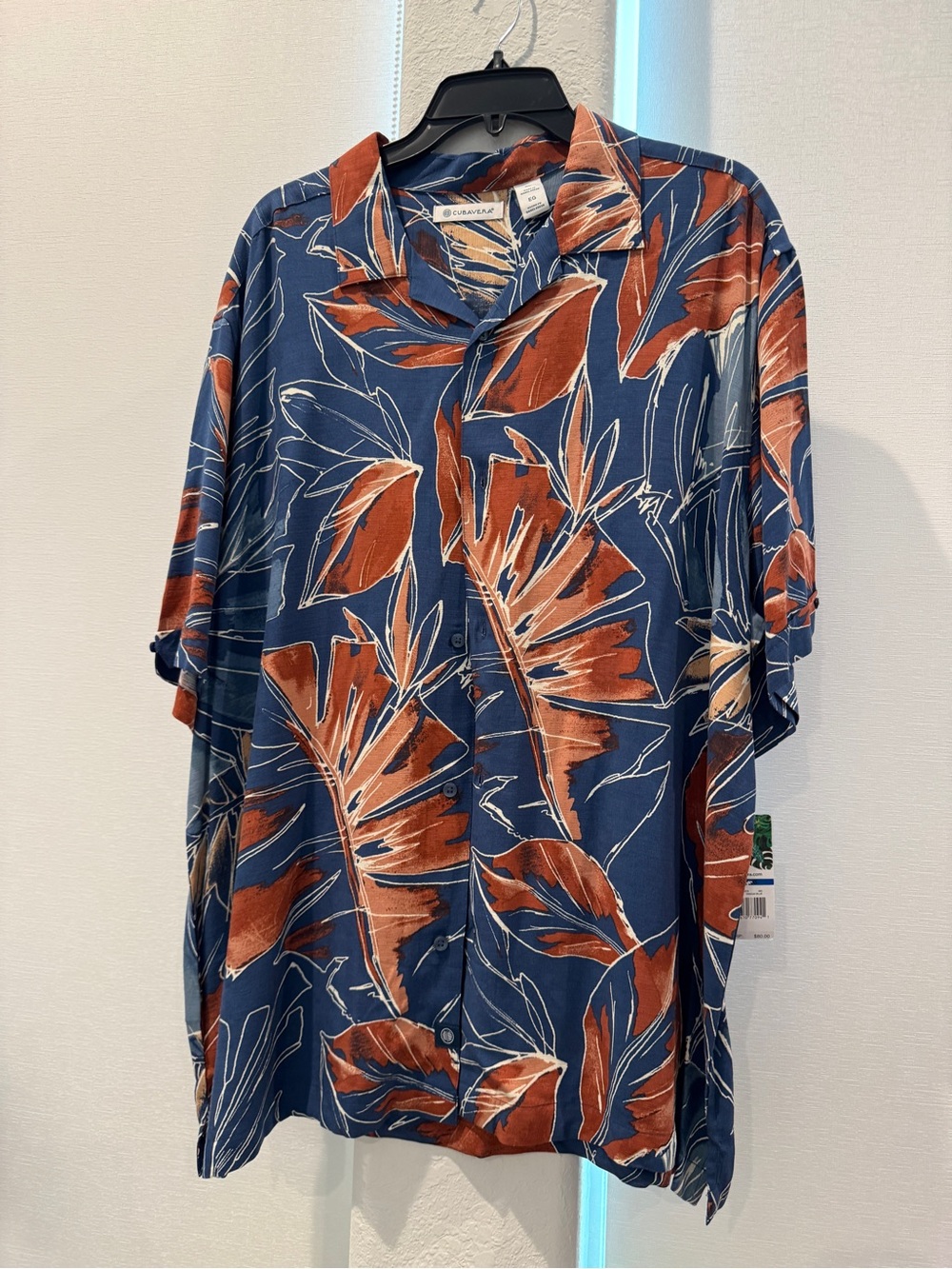 NWT men cubavera button up floral Hawaiian shirt Sz XL